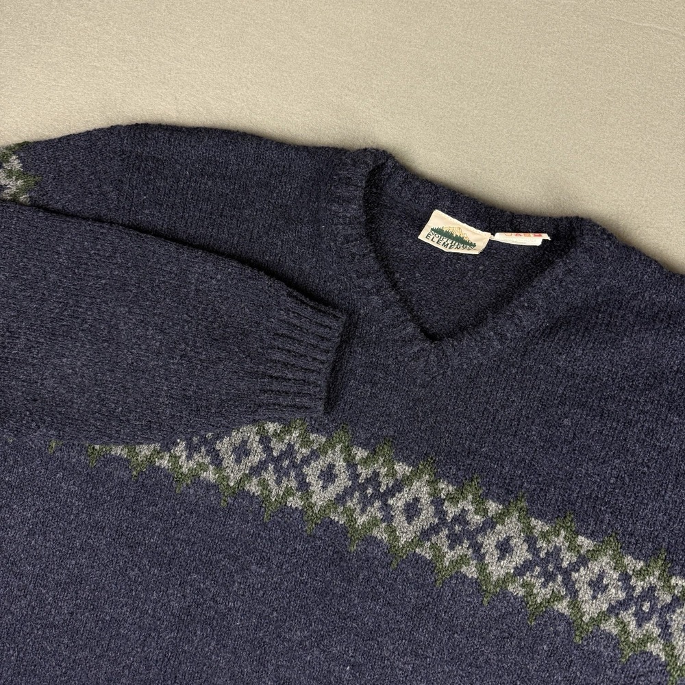 Vintage 90s Northern Elements Size XL Grandpa Sweater Cottagecore Cozy Navy - Picture 6 of 8
